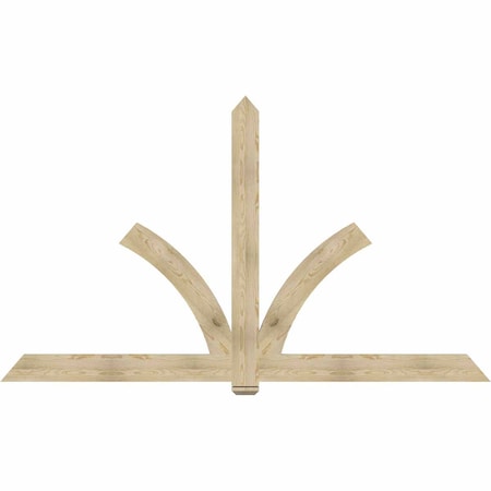 Ekena Millwork Redmond Rough Sawn Timber Gable Bracket, Douglas Fir, 108"W x 63"H x 2"D x 6"F, 14/12 Pitch GBW108X63X0206RED00RDF
